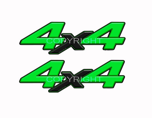 4X4 Decal Green Blk X - Speed Demon Wraps