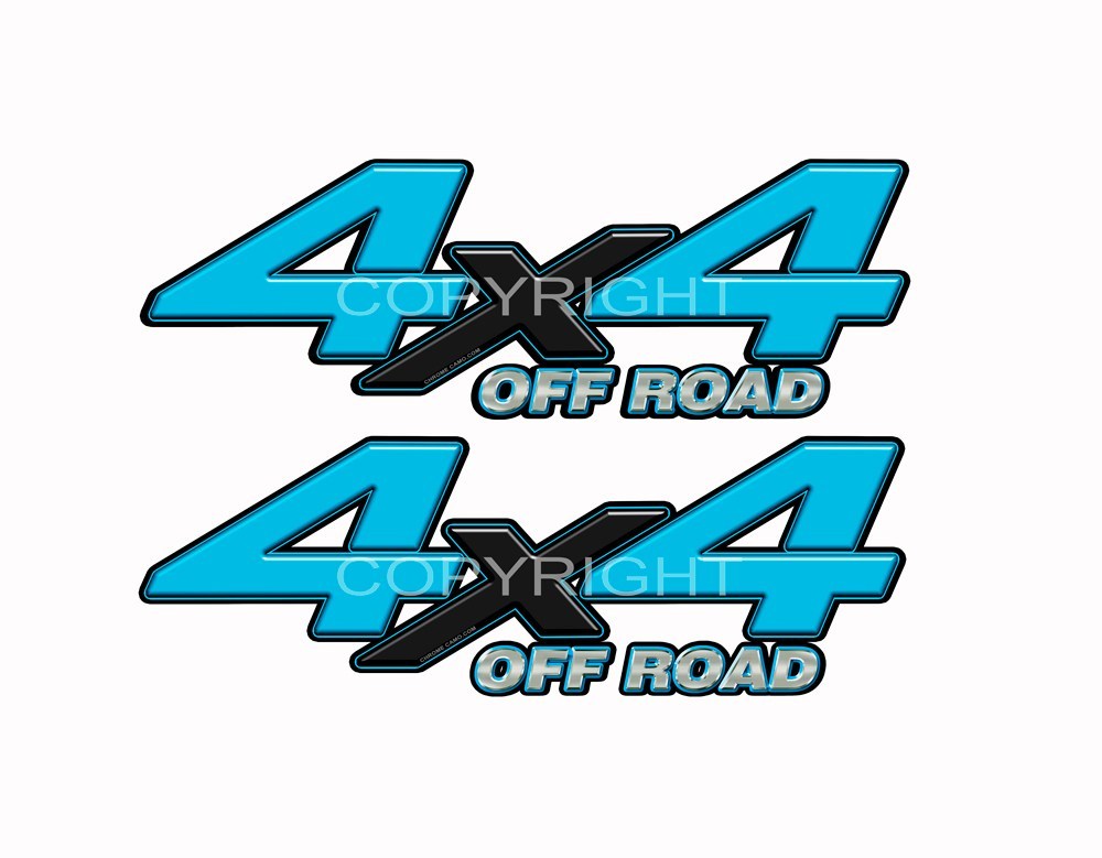 4X4 Truck Decals Lt Blue Blk X - Speed Demon Wraps