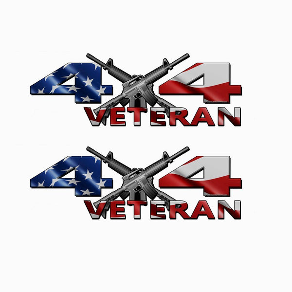 4x4 Decal Veteran American Flag - Speed Demon Wraps
