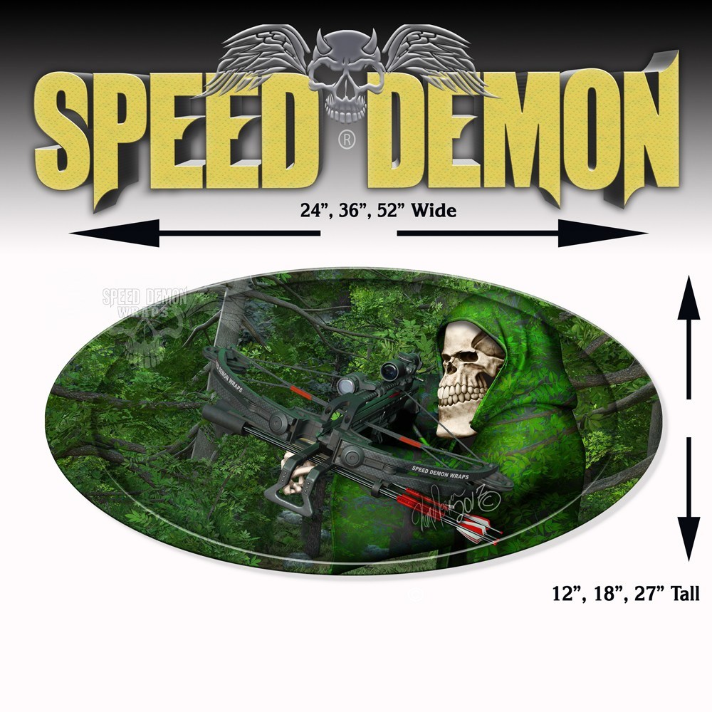 5th Wheel Trailer Graphics Bow-Reaper Forest Camouflage Oval - Speed Demon Wraps