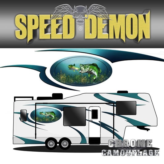 5th Wheel Trailer Large Mouth Bass Graphics - Speed Demon Wraps