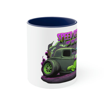 32 Ford Pink & Green Rat Rod - Speed Demon Hot Rod Shop Accent Coffee Mug, 11oz C35501