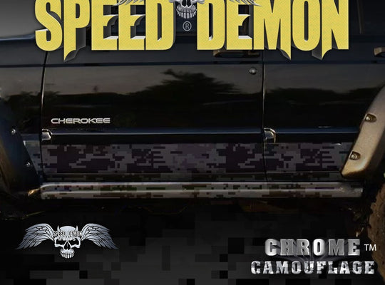 1993-2008 Jeep Cherokee Rocker Panel Wraps Camouflage Black Digital  Camo - Speed Demon Wraps