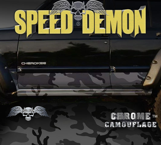 1993-2008 Jeep Cherokee Rocker Panel Wraps Camouflage Black Urban Camo - Speed Demon Wraps
