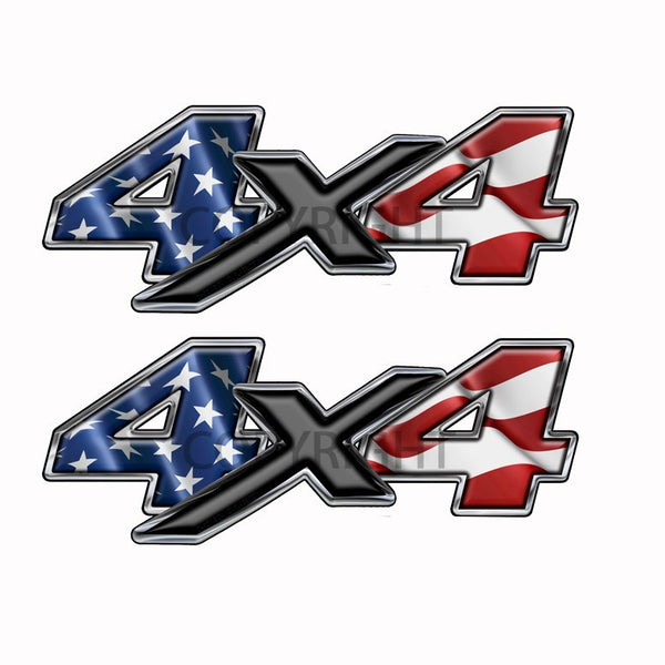 American Flag  4x4-decal Black X - Speed Demon Wraps