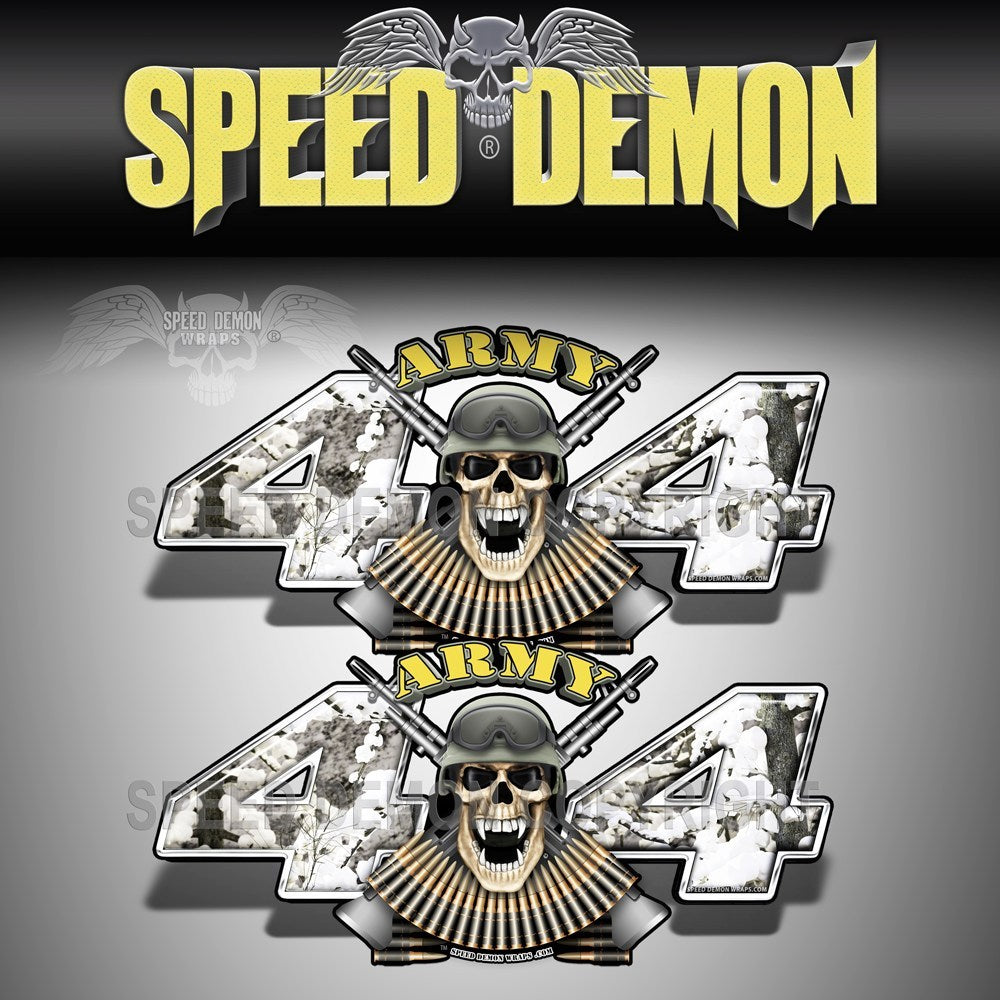 Army 4x4 Decal Skull Blizzard Snow Camo - Speed Demon Wraps