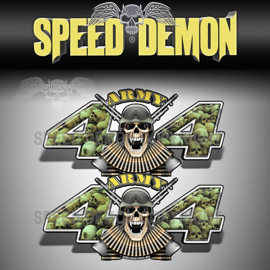 Army 4x4 Decals Skull Crusher Military Green Camo - Speed Demon Wraps