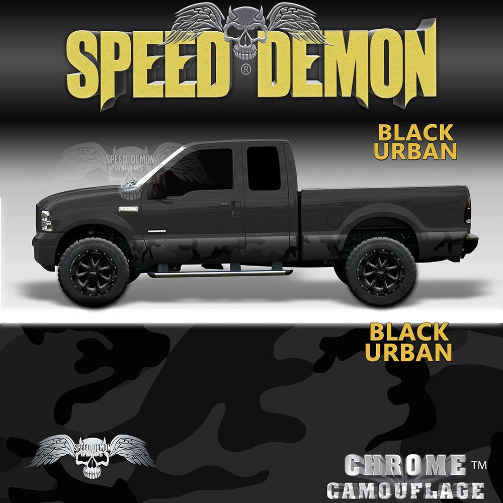 Rocker Panel Wrap Camo Kit Black Urban Camouflage - Speed Demon Wraps