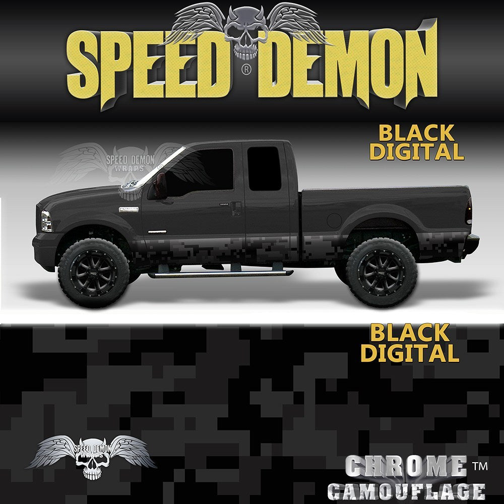 Rocker Panel Wrap Camo Kit Black Digital Camouflage - Speed Demon Wraps