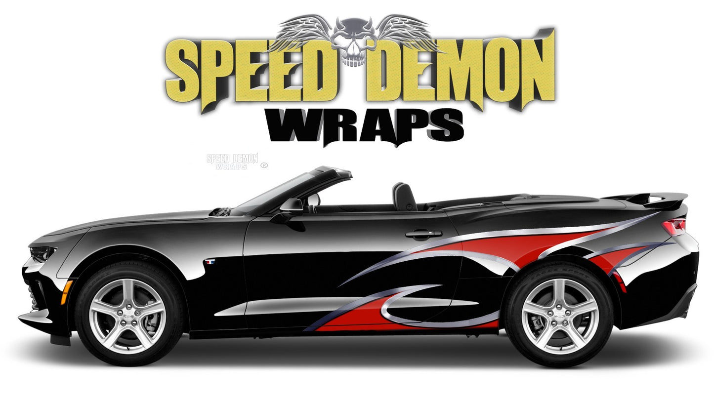 Camaro Side Stripes TF Decals Vinyl Graphics Kit 2016-2019 - Speed Demon Wraps