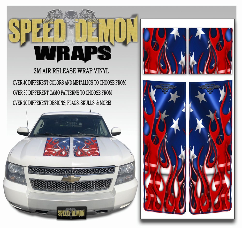 Chevrolet Avalanche Stripes - American Flag & Blue Stripe 2007-2013 - Novice - Speed Demon Wraps