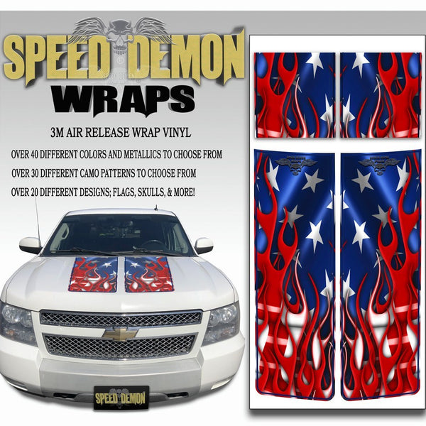 Chevrolet Avalanche Stripes - American Flag & Blue Stripe 2007-2013 - Novice - Speed Demon Wraps