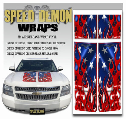 Chevrolet Avalanche Stripes - American Flag & Red Stripe 2007-2013 - Novice - Speed Demon Wraps