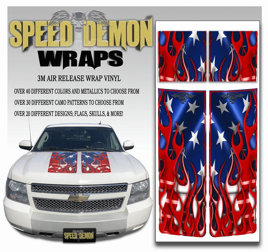 Chevrolet Avalanche Stripes - American Flag & Red Stripe 2007-2013 - Novice - Speed Demon Wraps