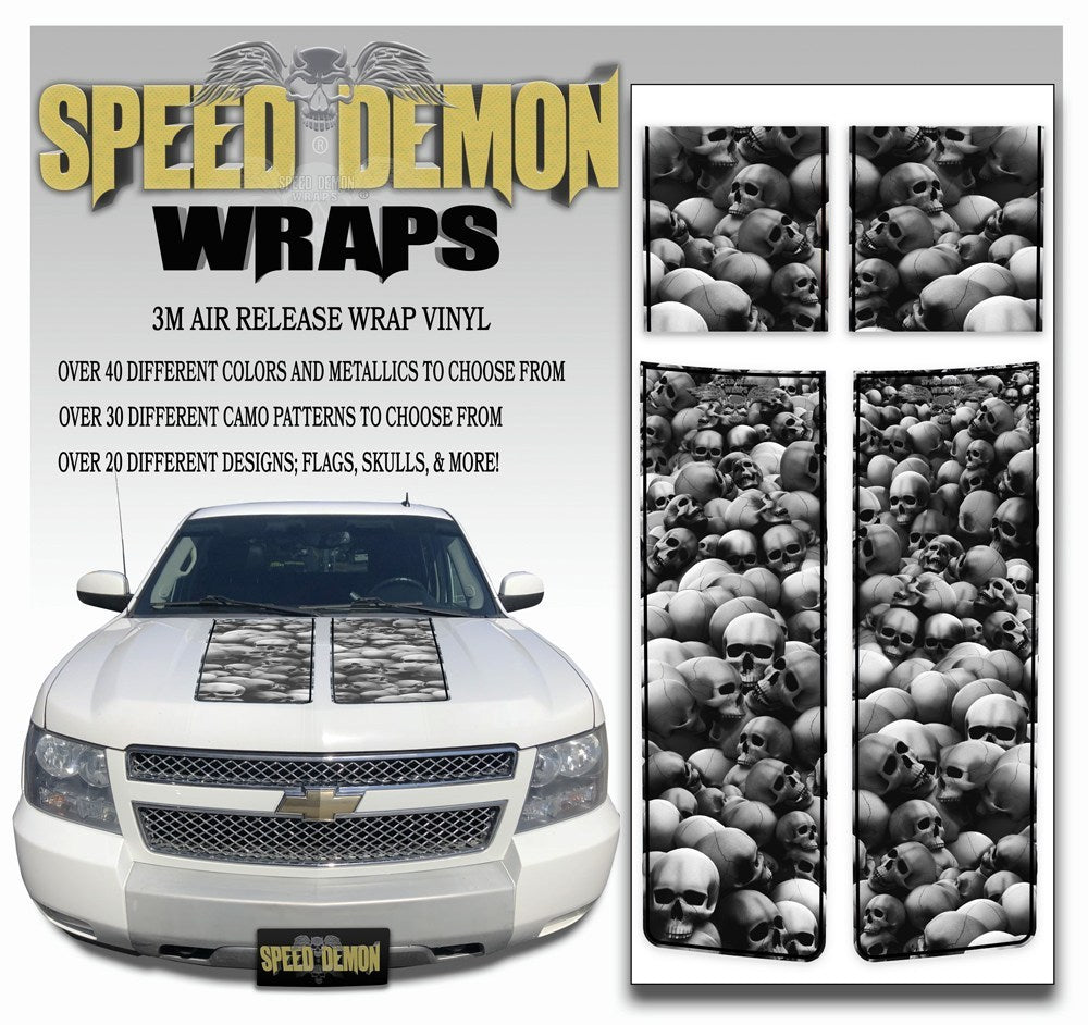 Chevrolet Avalanche Stripes - Grey Skulls & Black Stripe 2007-2013 - Novice - Speed Demon Wraps