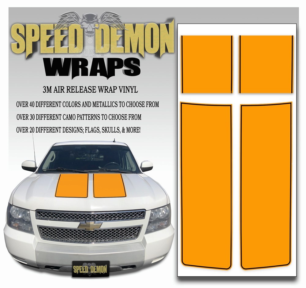 Chevrolet Avalanche Stripes - Orange & Black Stripe 2007-2013 - Novice - Speed Demon Wraps
