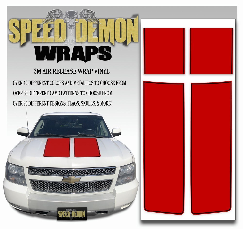 Chevrolet Avalanche Stripes - Red & Black Stripe 2007-2013 - Novice - Speed Demon Wraps