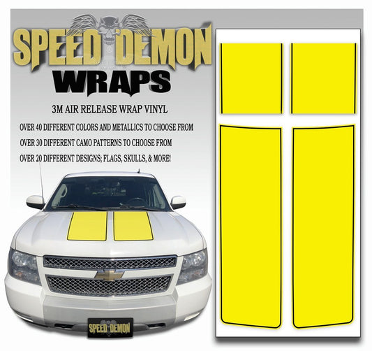 Chevrolet Avalanche Stripes - Yellow & Black Stripe 2007-2013 - Novice - Speed Demon Wraps