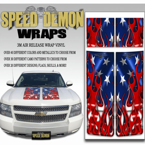 Chevrolet Tahoe Stripes - American Flag & Black Stripe 2007-2014 - Speed Demon Wraps