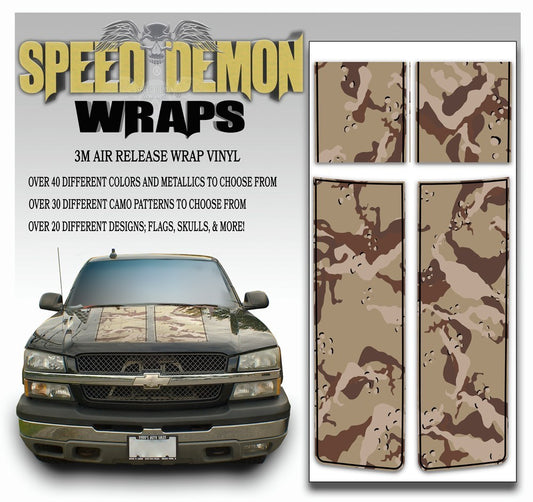 Chevy Silverado Stripes Desert Camo Black PS 2003-2005 - Speed Demon Wraps