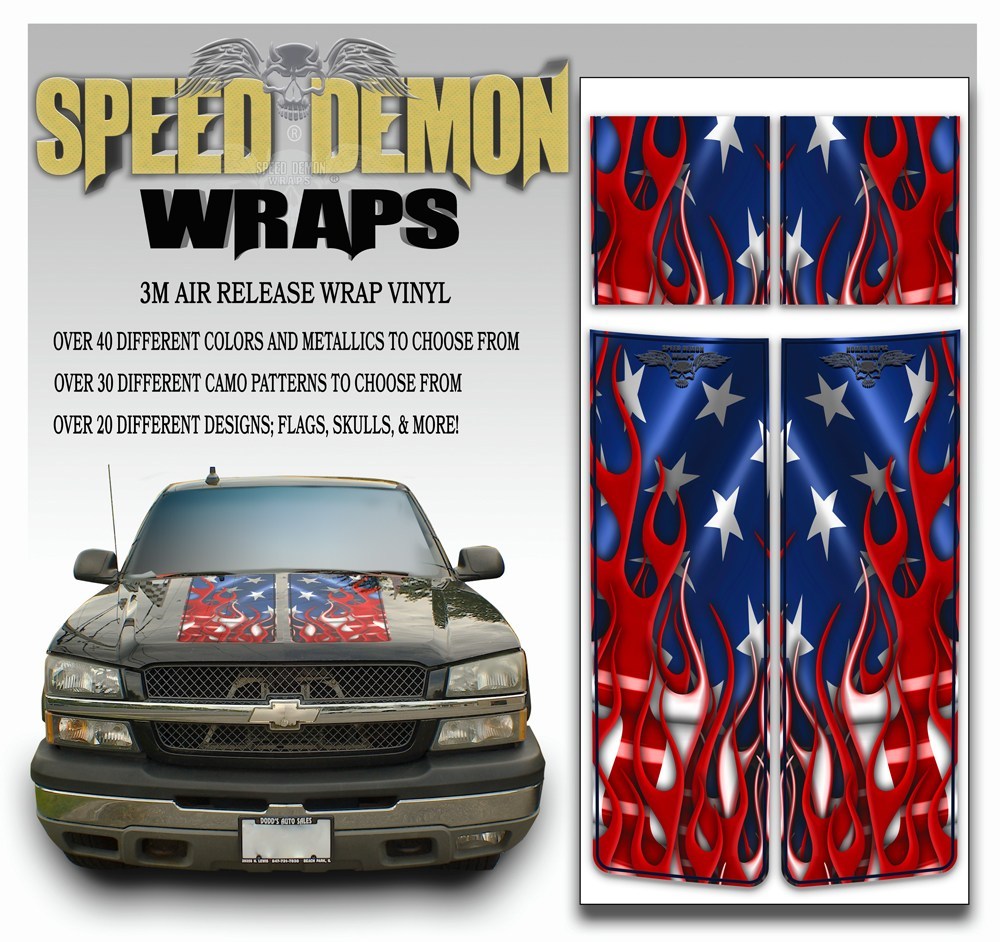 Chevy Silverado Stripes - American Flag 2003-2005 Blue PS - Speed Demon Wraps