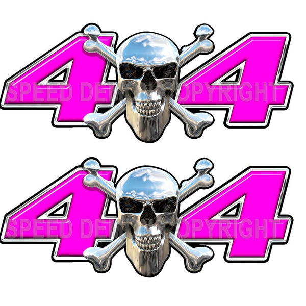 Chrome Skull 4x4 Decals Pink - Speed Demon Wraps