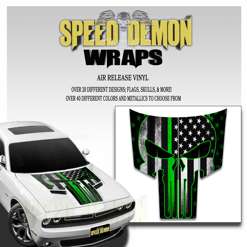 Dodge Challenger Thin Green Line Punisher American Flag T Stripes 2015-2018