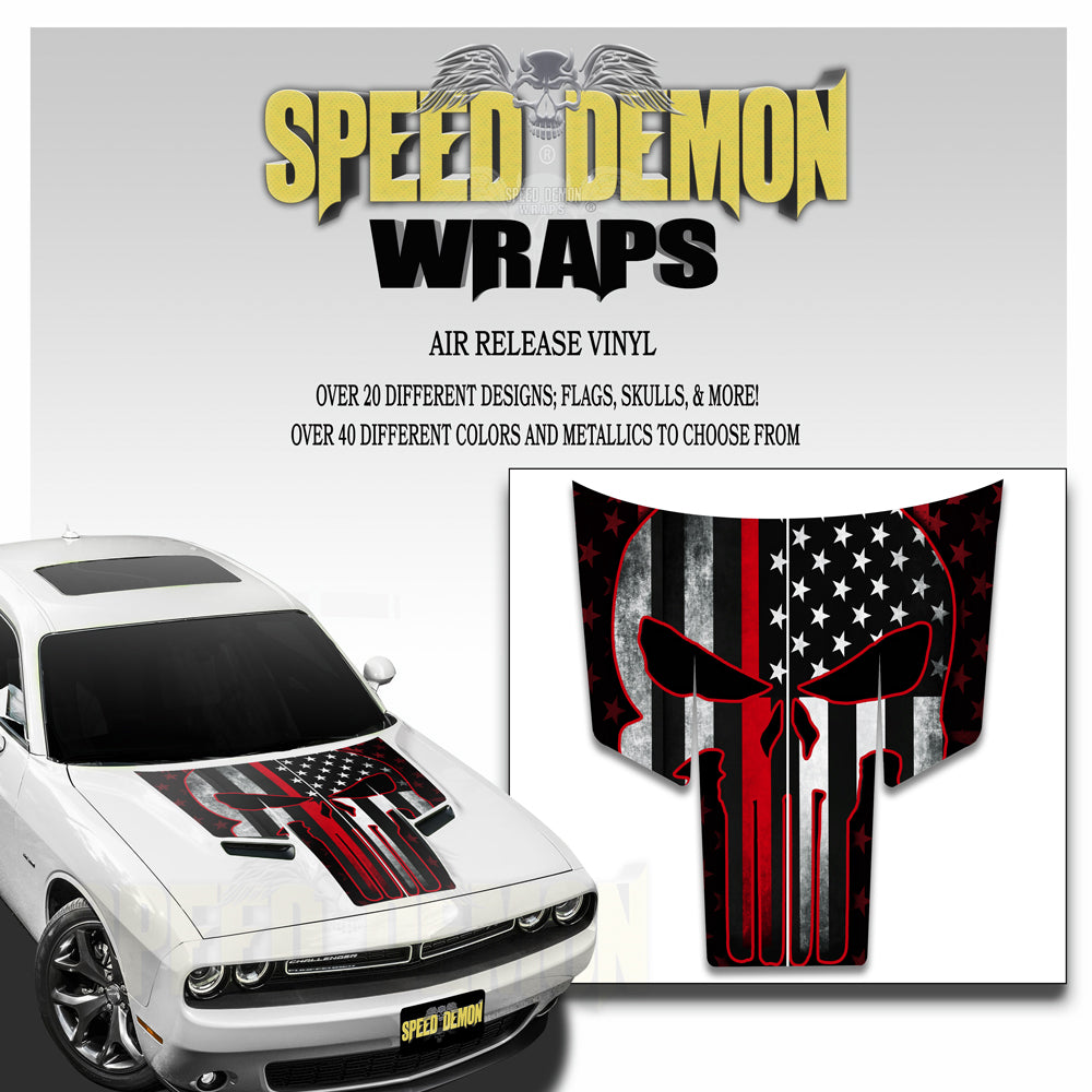 Dodge Challenger Thin Red Line Punisher American Flag T Stripe 2015-2018
