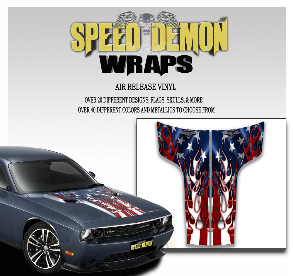 American Flag Dodge Challenger Stripes  2011-2014