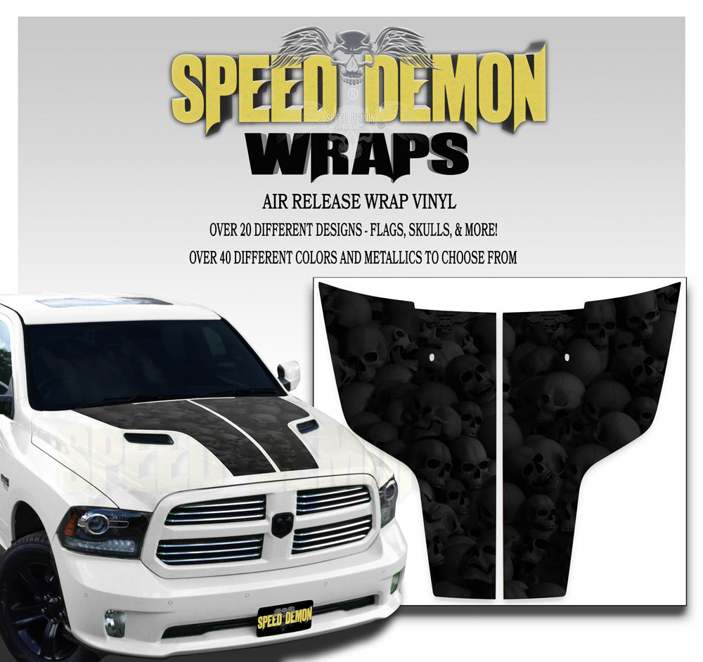 Dodge Ram Stripes Ghosted Black Skulls 2009-2017