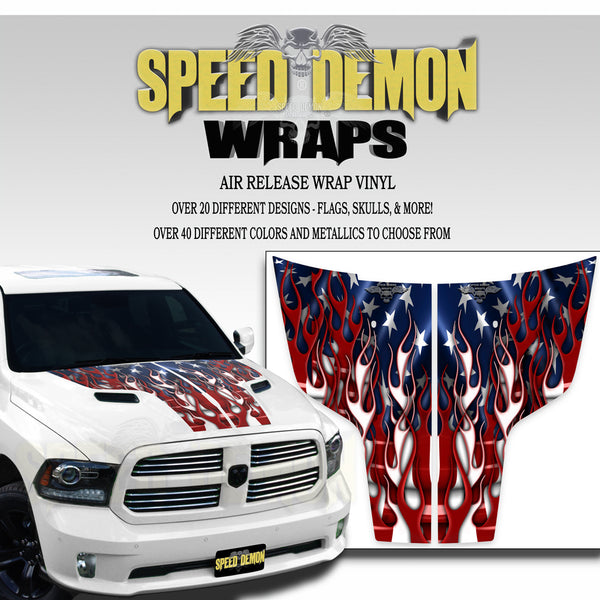Dodge Ram Stripes Flaming American Flag 2009-2017