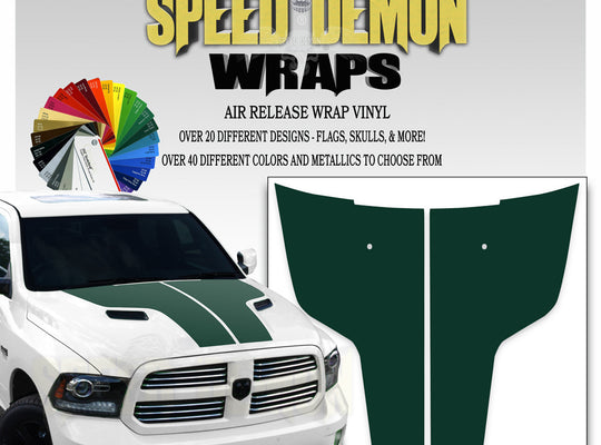 Dodge Ram Hood Stripes Dark Green 2009-2017