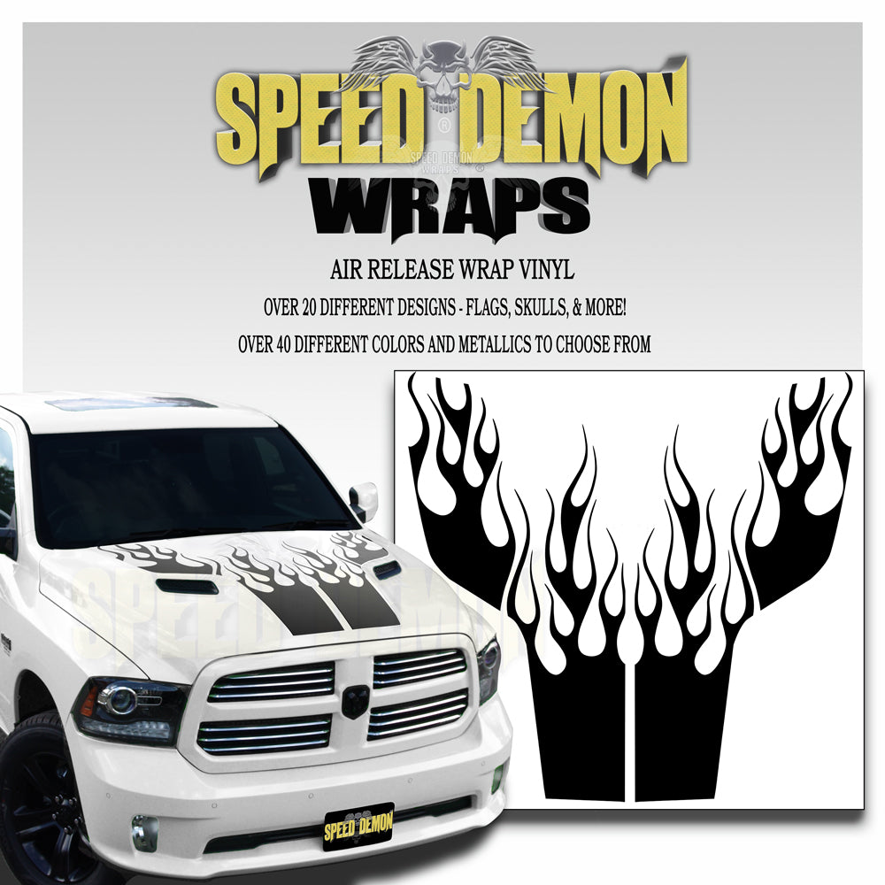 Dodge Ram Hood Flames Stripe Kit 3 2009-2018