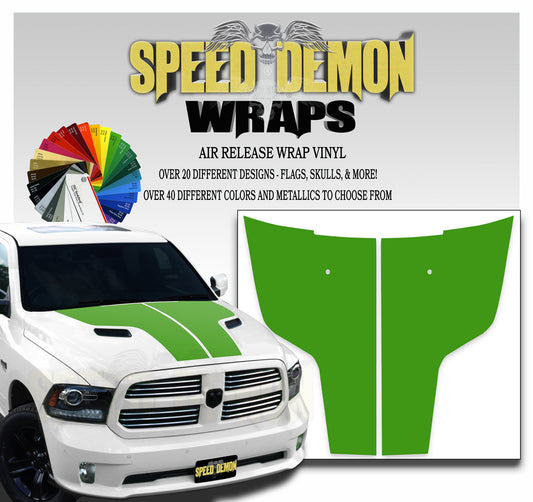 Dodge Ram Hood Stripes Lime Green 2009-2017