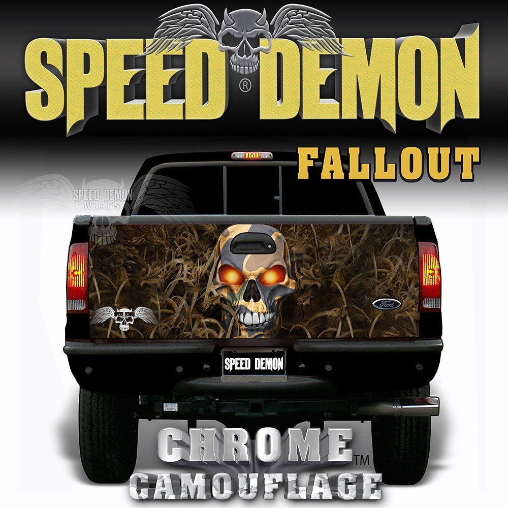 Fallout Camo Tailgate Wrap Predator Skull