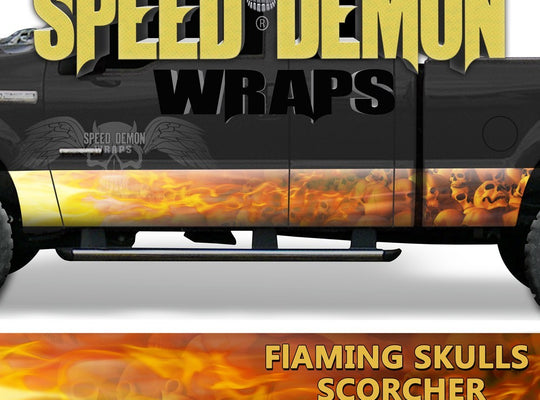 Flaming Red Skulls Rocker Wrap Scorcher - Speed Demon Wraps