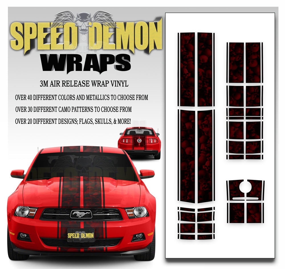 Ford Mustang Eleanor Racing Stripe Kit Skulls Ghosted Red
