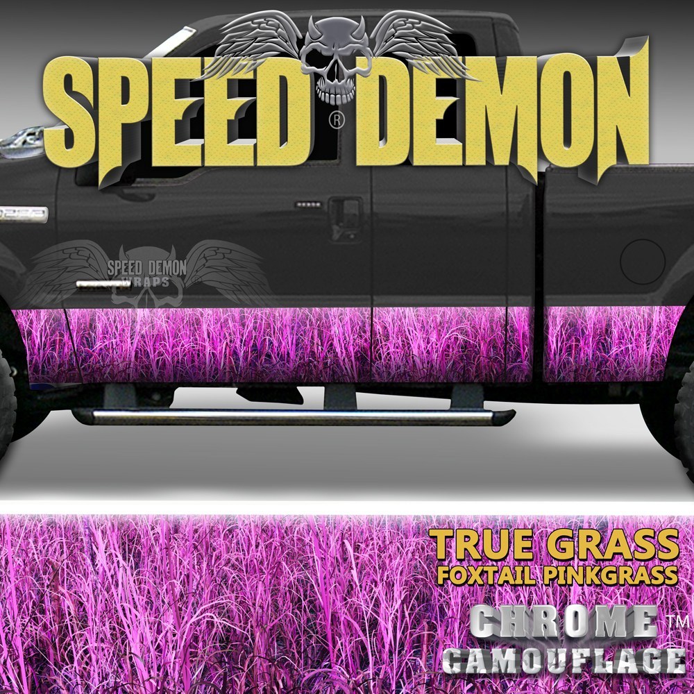 Rocker Panel Wrap Camo Kit Foxtail Pink Highgrass Camouflage - Speed Demon Wraps