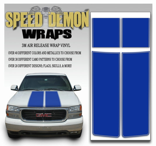 GMC Sierra Truck Racing Stripe Kit - Blue 2000-2006 - Speed Demon Wraps