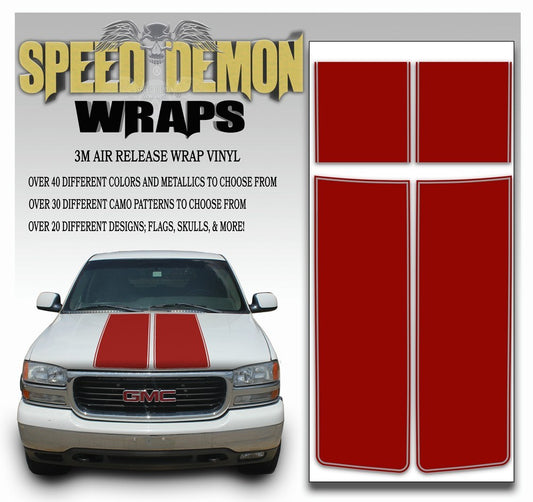 GMC Sierra Truck Racing Stripe Kit - Red 2000-2006 - Speed Demon Wraps