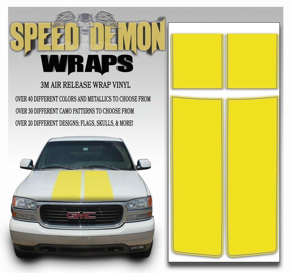 GMC Sierra Truck Racing Stripe Kit - Yellow 2000-2006 - Speed Demon Wraps