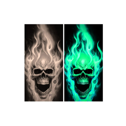 Flaming Skulls Combo Sets Cornhole Wraps Kustom Low Brow Art