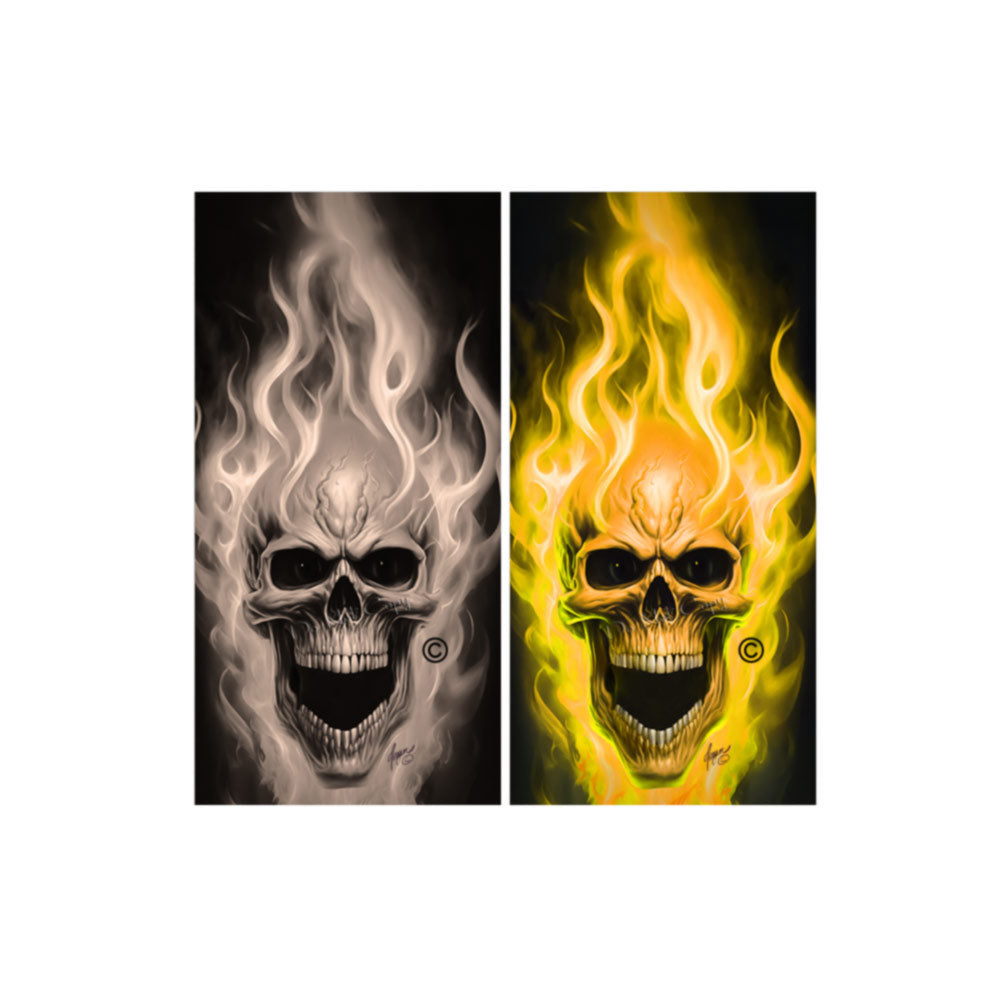 Flaming Skulls Combo Sets Cornhole Wraps Kustom Low Brow Art