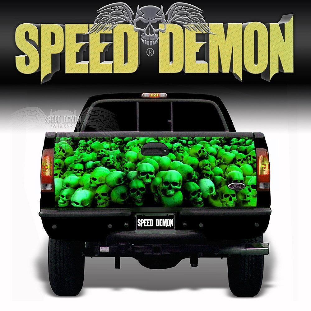 Skull Crusher Tailgate Wraps Green