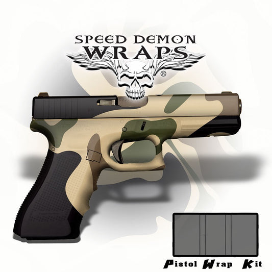 Gun Wraps - Universal Skins ~ Badlands WWII Desert Camouflage - Speed Demon Wraps