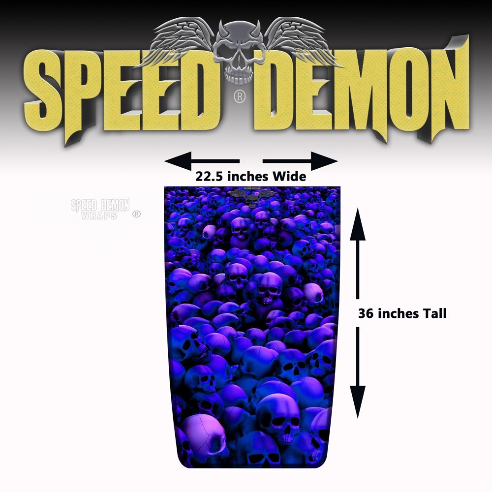 Jeep Wrangler Hood Graphics Blue Skull Crusher - Speed Demon Wraps