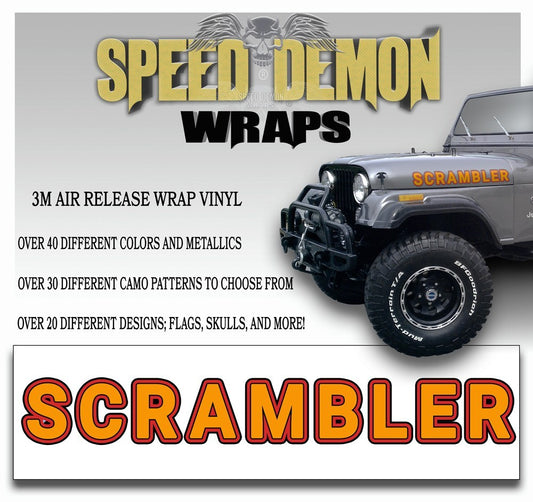 Jeep Scrambler Hood Decals Orange CJ 8 - Speed Demon Wraps