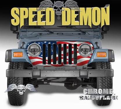 1997-2006 Jeep Grill Wraps American Flag