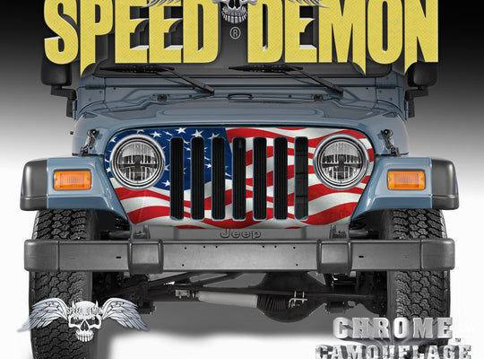 1997-2006 Jeep Grill Wraps American Flag