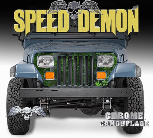 1987-1995 Jeep Grill Wraps Camo True Forest Camouflage Wrangler - Speed Demon Wraps